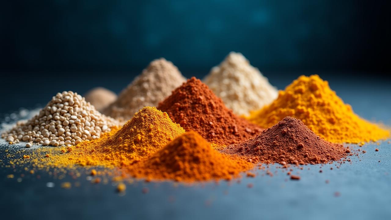 Artisanal gluten-free grains and superfoods arranged on a stone surface