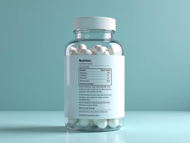 Modern nutrition facts label with highlight annotations and trust badges